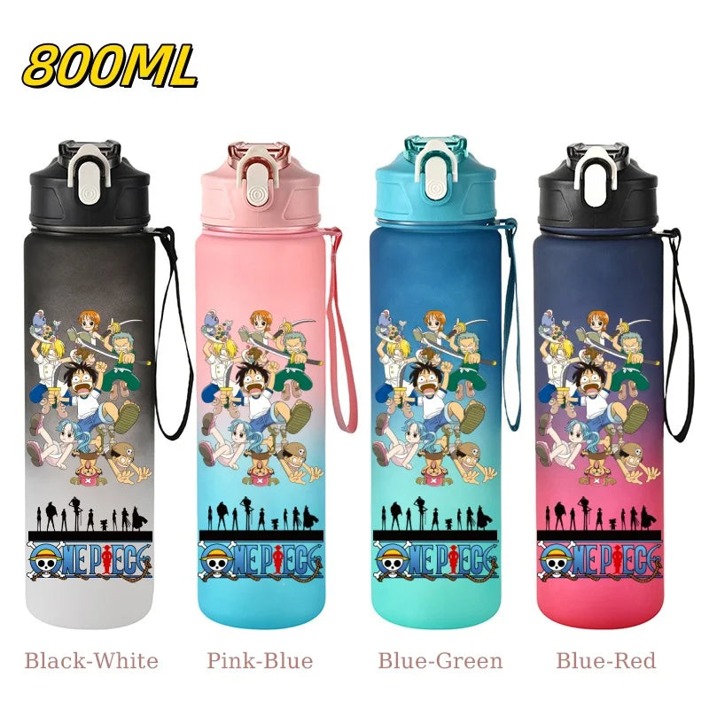 800ML ONE PIECE Monkey D. Luffy Nico Robin Anime Straw Sport Water Bottle for Easy Carry Ideal for Fitness Sports Outdoor