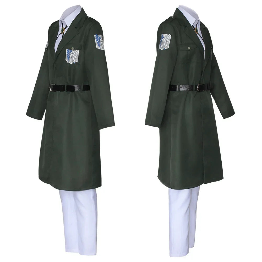 Attack on Titan Eren Levi Green Cosplay Costume Shingeki No Kyojin Scouting Legion Soldier Jacket Coat Uniform Halloween Costume