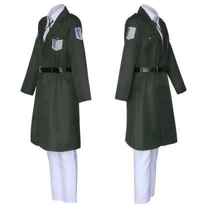 Attack on Titan Eren Levi Green Cosplay Costume Shingeki No Kyojin Scouting Legion Soldier Jacket Coat Uniform Halloween Costume