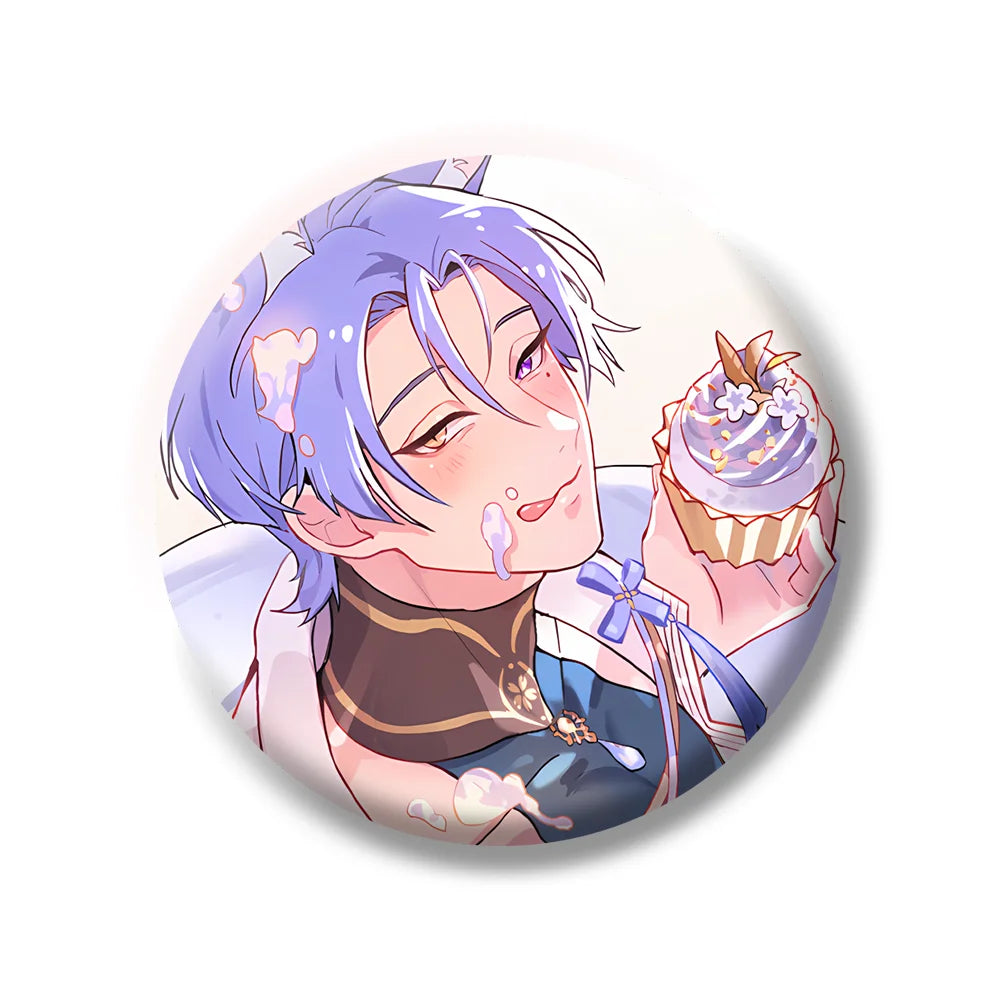 Cartoon Anime Game Nu: Carnival Eiden Yakumo Olivine Kuya Blade Metal Badge Button Brooch Pin Cosplay Cute keychains fans Gifts