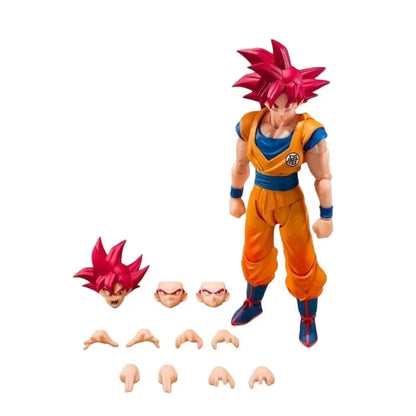 100% Original Bandai SHFiguarts Dragon Ball Super Saiyan Dios Son Goku 3.0 Action Figure Collect Decorative Model Hobby Gift