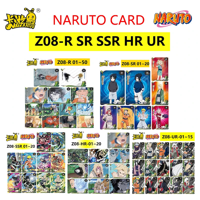 Kayou Naruto Card Set AR CR MR UR PTR SSR SR R T2W9 T4W8 Full Series Uzumaki Sasuke Hinata Uchiha Anime Collection Cards Toy Gif