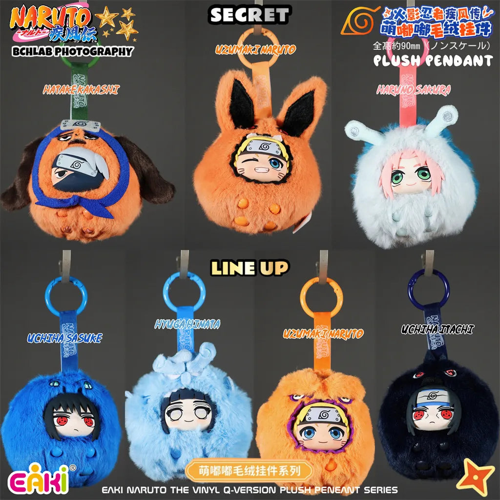 In Stock EAKI Naruto Shippuden Mengdudu Cute Series Plush Hanging Blind Boxes Naruto Sasuke Backpack Holiday Fans Gifts