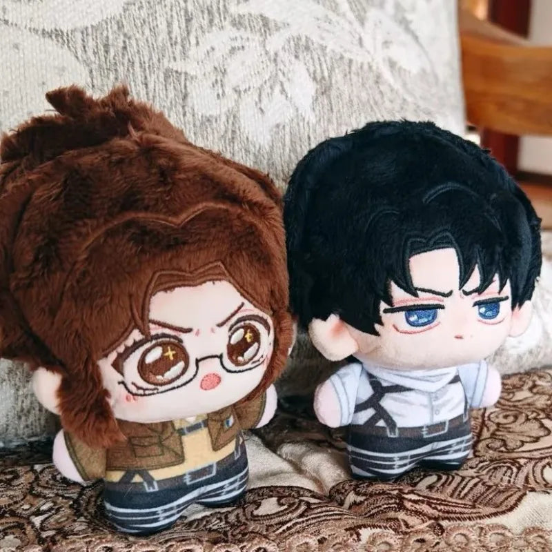 Attack on Titan Fan Made 10cm Doll Levi Eren Mikasa Hange Plush Pendant Mini Stuffed Toy Backpack Keychain Collectible Gift