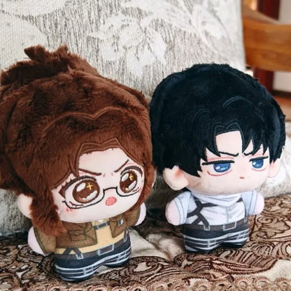 Attack on Titan Fan Made 10cm Doll Levi Eren Mikasa Hange Plush Pendant Mini Stuffed Toy Backpack Keychain Collectible Gift