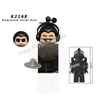 New KDL DJ Upgrade War-Damaged Skibidi Toilet Man Figures Anime Block Toys TvMan Titan Bricks Model Toy For Kid Birthday Gift