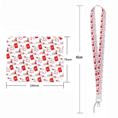 100 Styles Anatomy Credential Holder Keychains Neck Lanyard Pass Card Anime Credit Card Holder Keychain Straps Wholesale