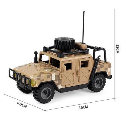 Military Special Forces SWAT Gangster Jeeps Off-Road Vehicle Assault Boat Model Soldier Weapons Building Block Toy For Children