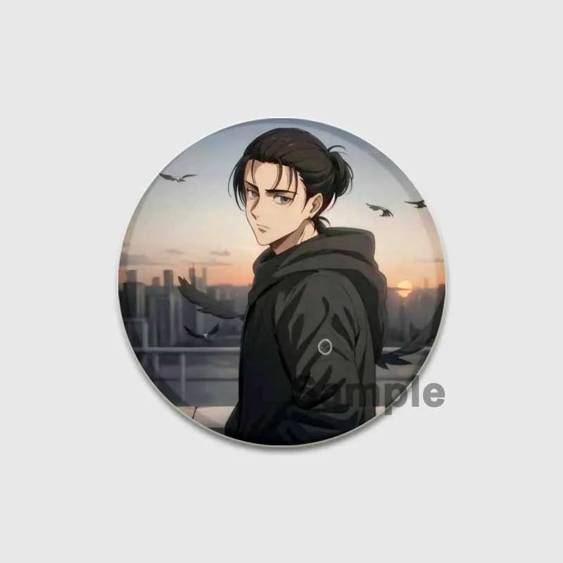 Attack on Titan Anime Brooches Erwin Eren Levi Lapel Pins Cartoon Cosplay Badge Gifts Accessories Backpack Clothes Decor Jewelry