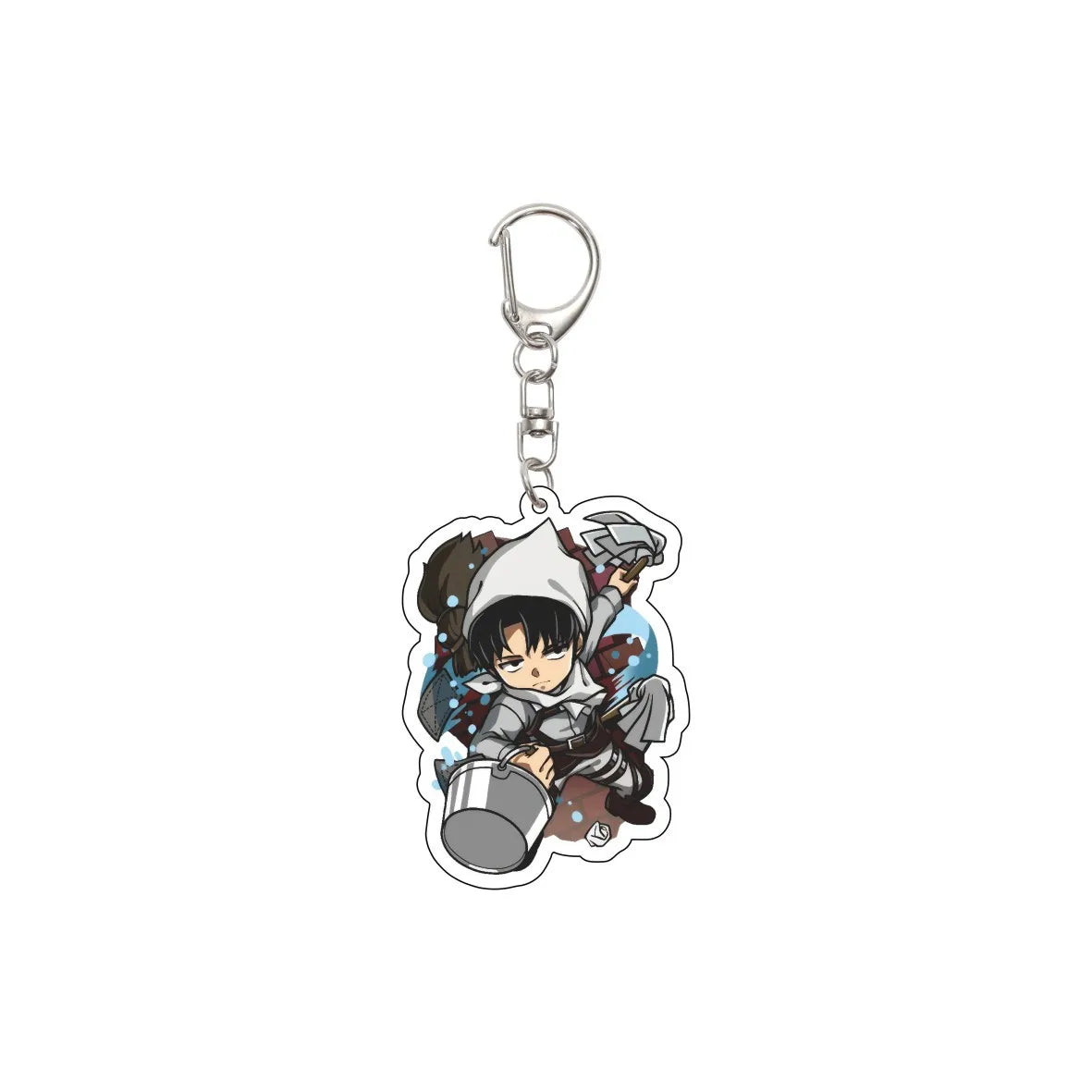 55MM Keychain Anime Attack on Titan Eren Jaeger Mikasa Ackerman Levi Ackerman Hanji Zoe Erwin Smith Acrylic Key Chain Cute Gifts