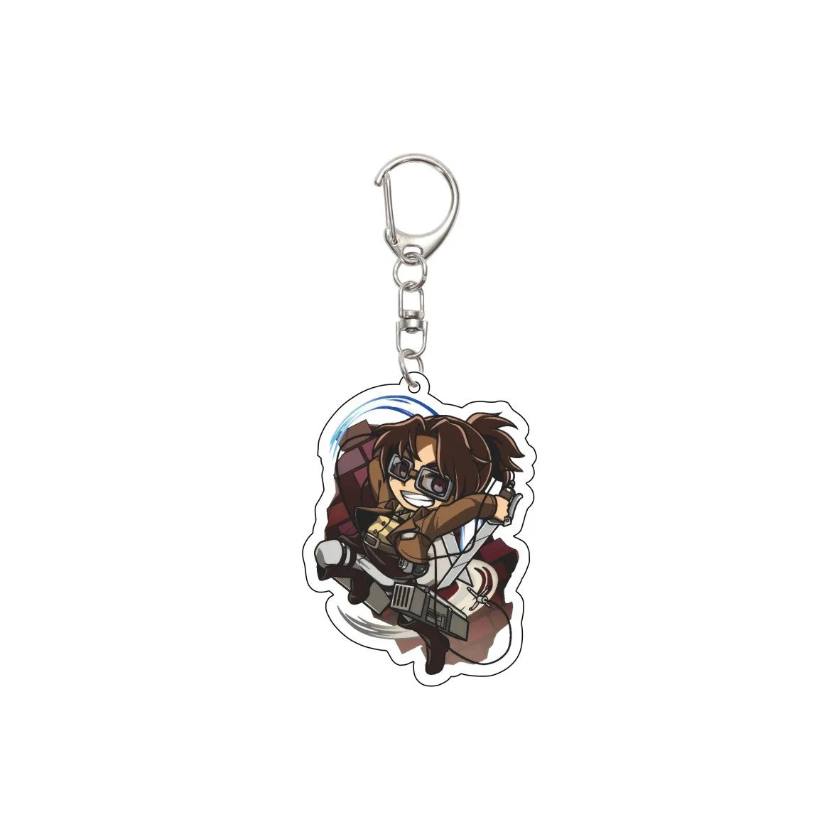 55MM Keychain Anime Attack on Titan Eren Jaeger Mikasa Ackerman Levi Ackerman Hanji Zoe Erwin Smith Acrylic Key Chain Cute Gifts