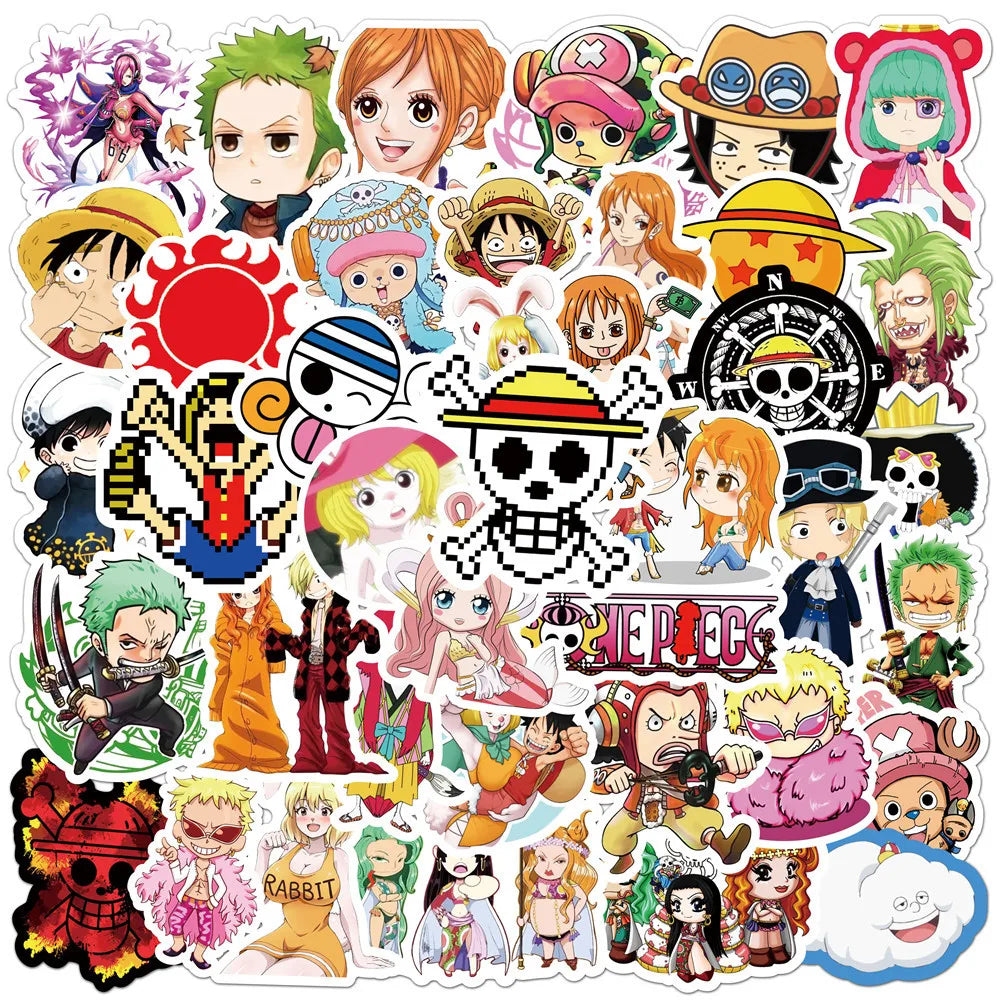 50/100pcs Cartoon Mix Anime Stickers Attack On Titan Jujutsu Kaisen Decals Skateboard Laptop Car Motorcycle Waterproof Sticker