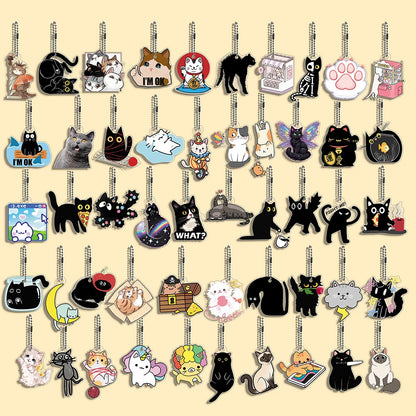 10/50 pcs/set Funny Cat Character Keychain Student Gift Bag