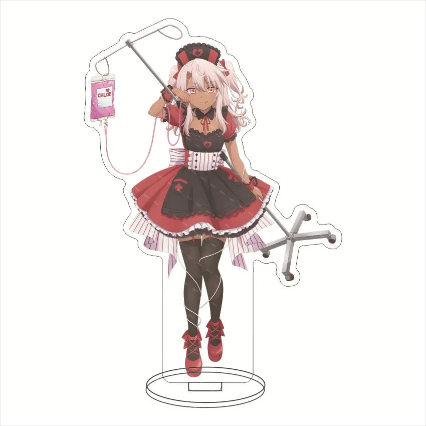 15CM Anime Fatekaleid liner Figures Illyasviel von Einzbern Acrylic Stands Miyu Edelfelt Chloe von Einzbern Character Model Prop