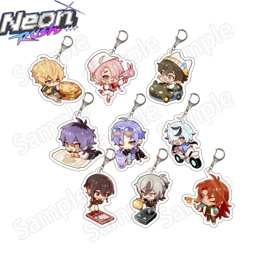6CM Anime Game Nu: Carnival Keychain Stand Olivine Quincy Blade Cosplay Acrylic Model Standing Sign Cake Topper Holder Desk Deco