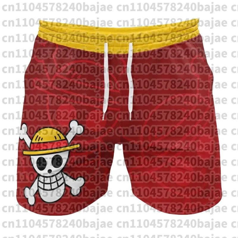 2026 Adult Luffy One-piece Surfing Shorts, Summer Anime Quick-drying Breathable Printed Sports and Fitness Shorts