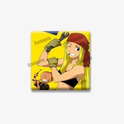 Fullmetal Alchemist Edward Elric Square Pin – Cartoon Enamel