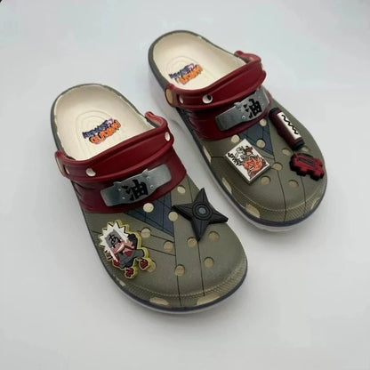 Naruto Anime Summer Men's Sandals Thick-Soled Non-Slip Slippers Sasuke Itachi Kakashi Breathable Toe-Cap Casual Beach Slippers