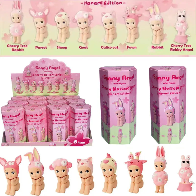 1-12pcs cherry blossom series hippers blind box mini figure collectible phone decoration table christmas gift mystery box