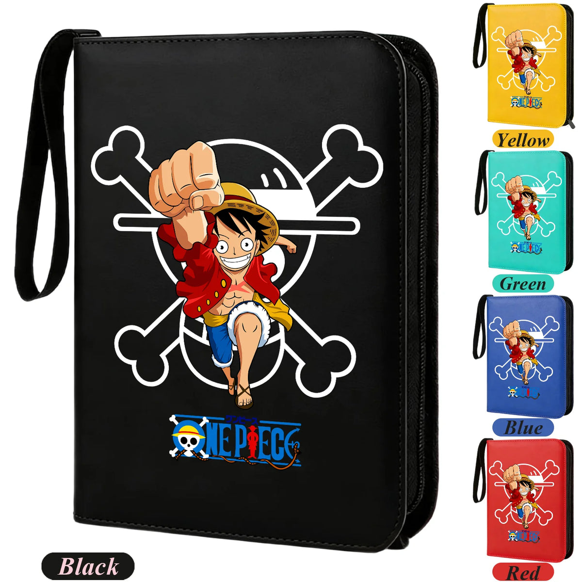400pcs Anime ONE PIECE Zipper Card Album Book Collection Card Storage Folder Hold Zoro Luffy Game Cards Binder Holder Protector