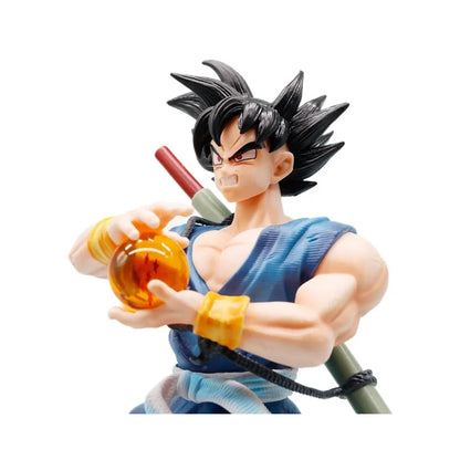 Dragon Ball Z Super Saiyan Goku Rage Statue Holding Dragon Ball Anime Figure Desktop Decor