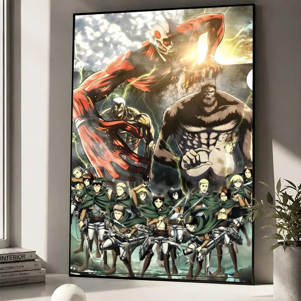 Anime Attack On Titan Eren Yeager Poster Peel And Stick Wall Art PP Waterproof HD Bedroom Living Room Home Decor Gift