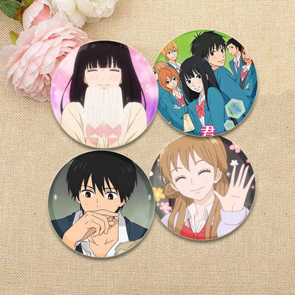 Kimi Ni Todoke Tinplate Pin Round Cartoon Snap-in Brooches