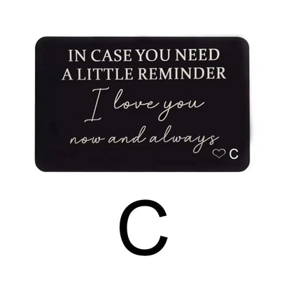 GEKTIMER Wallet Card Romantic "I Love You Now & Always" Heart Inspirational Gift For Boyfriend Husband Wedding Birthday Present