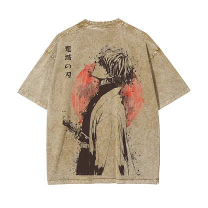 Demon Slayer Zenitsu Agatsuma Retro Washed T-Shirt