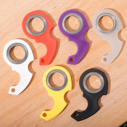 Keychain Metal Fidget Spinner Stress Toy Fingertip Keyring Finger Ring Relieve Anxiety Boredom Party Gift for Kid Adault