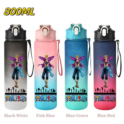 800ML ONE PIECE Monkey D. Luffy Nico Robin Anime Straw Sport Water Bottle for Easy Carry Ideal for Fitness Sports Outdoor