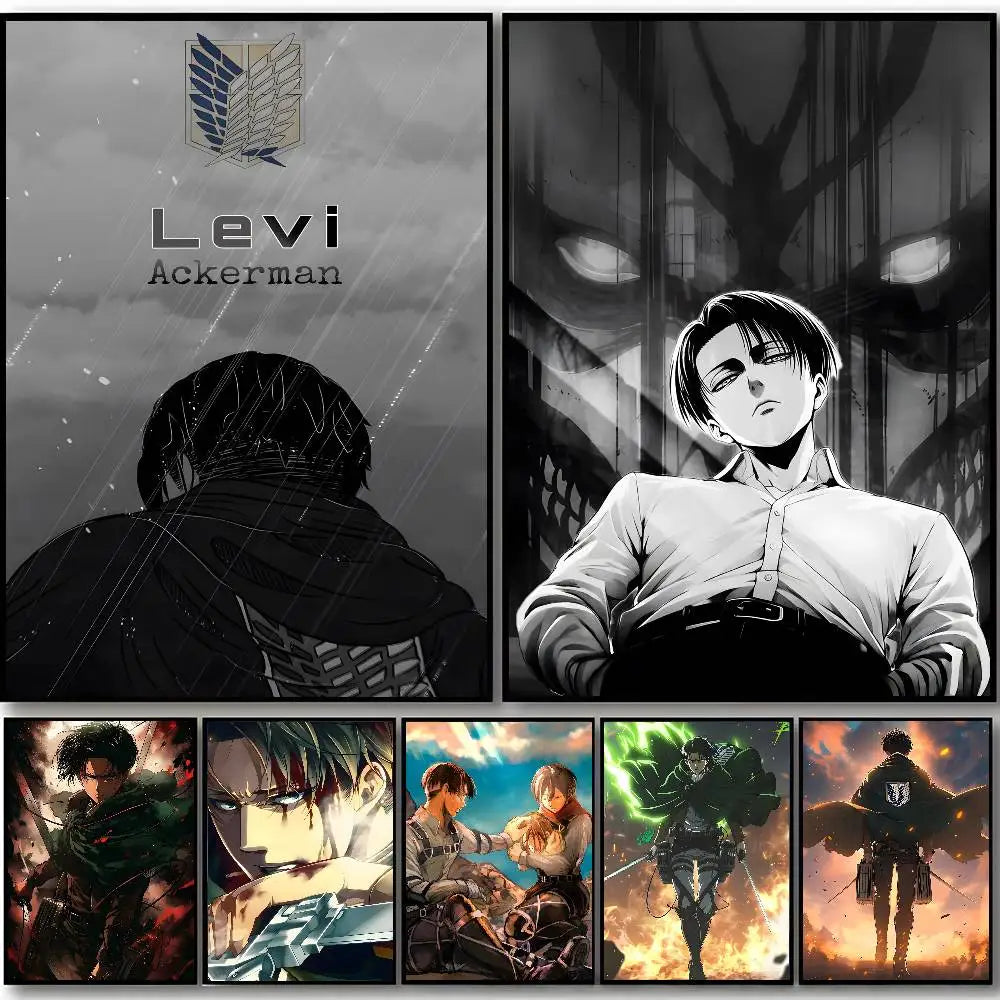 1PC Attack On Titan Levi Ackerman Poster Self-adhesive stickers are suitable for any wall surface waterproof moisture-proof