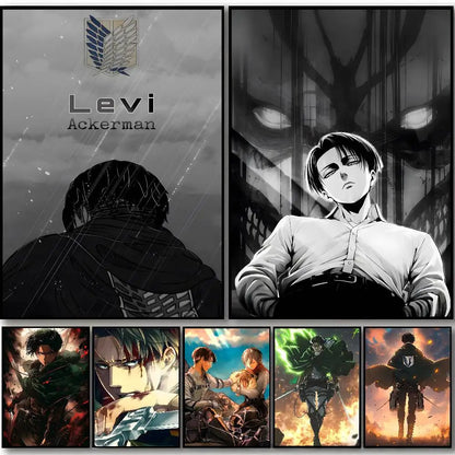 1PC Attack On Titan Levi Ackerman Poster Self-adhesive stickers are suitable for any wall surface waterproof moisture-proof