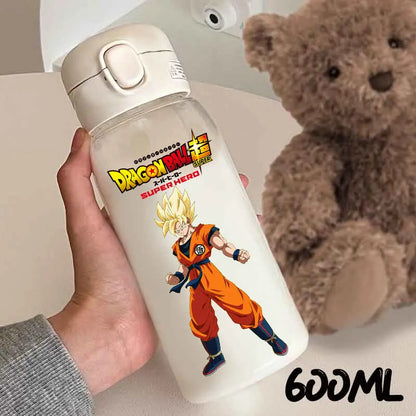 For Dragon Ball Straw Bottles 600ml Vegeta Goku Transparent Plastic Anti Drop Water Bottle Students Outdoor Capacity