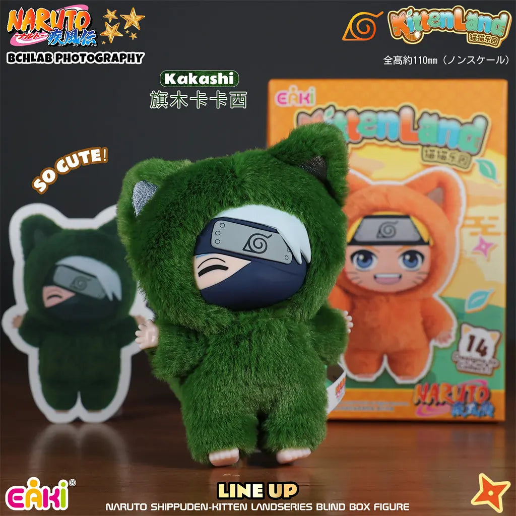 In Stock Genuine EAKI Naruto Shippuden KittenLand Vinyl Series Third Blind Box Plush Figurine Model Toys Collection Present