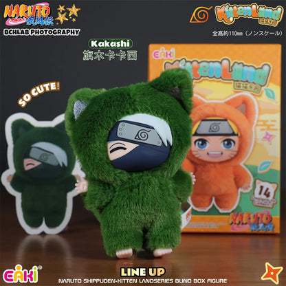 In Stock Genuine EAKI Naruto Shippuden KittenLand Vinyl Series Third Blind Box Plush Figurine Model Toys Collection Present