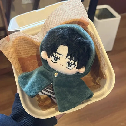 Attack On Titan Levi Ackerman Mini Cat Ear Cotton Plush Doll Anime Character Pendant Fans Backpack Hanging Collectible Soft Gift