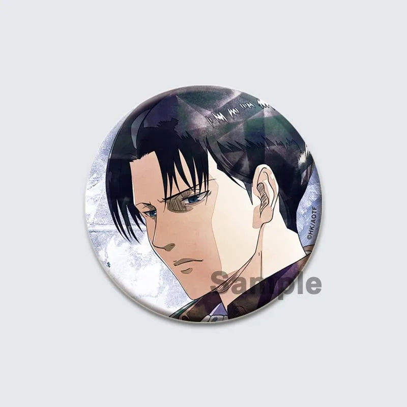 Eren Levi Armin Arlert Erwin Cartoon Badge Attack on Titan Brooches on Backpack Clothes Handmade Round Pins for Gift Accessory