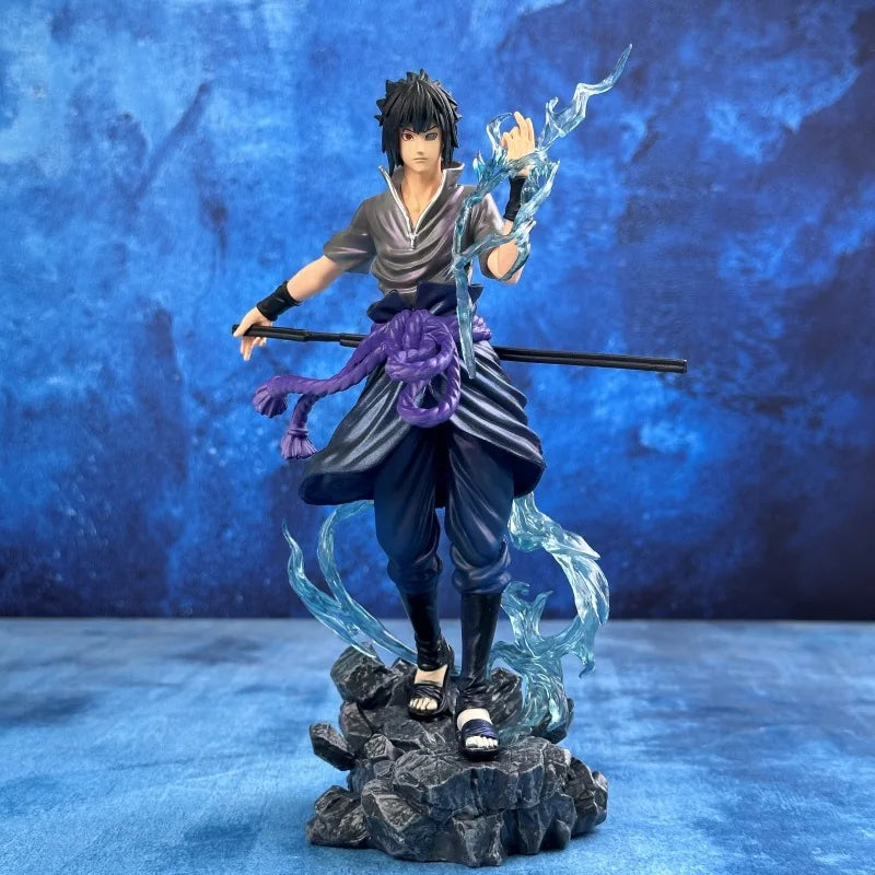 A Bandai HOT 23cm Naruto Anime Figure Uzumaki Naruto Uchiha Sasuke Action Model Pvc Statue Desktop Ornament Collection Toys Gift
