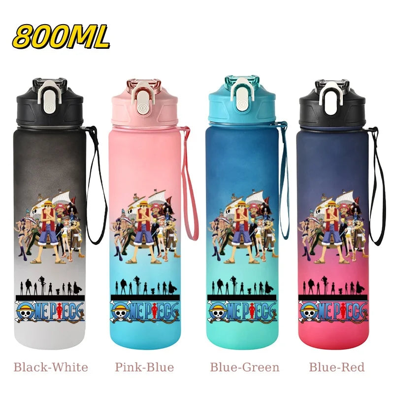 800ML ONE PIECE Monkey D. Luffy Nico Robin Anime Straw Sport Water Bottle for Easy Carry Ideal for Fitness Sports Outdoor