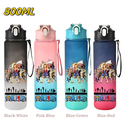 800ML ONE PIECE Monkey D. Luffy Nico Robin Anime Straw Sport Water Bottle for Easy Carry Ideal for Fitness Sports Outdoor