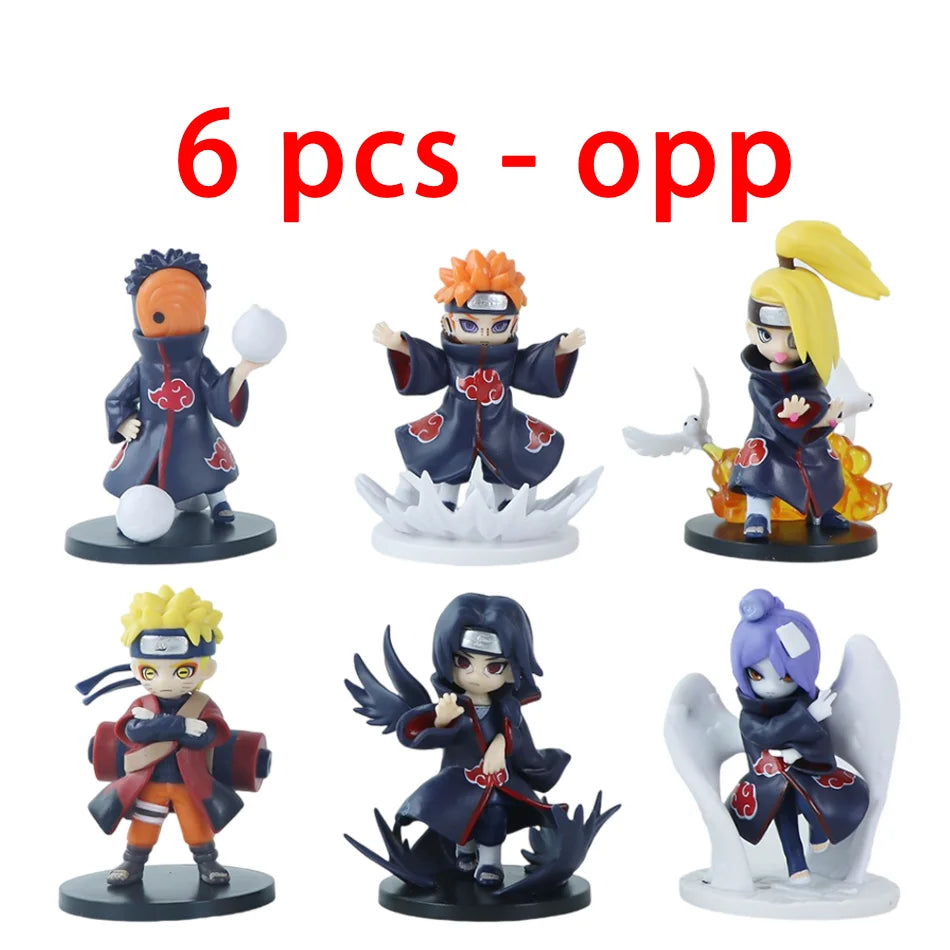 1-12pcs Naruto Blind Box Figure Toys Shippuden Akatsuki Arc Series Trendy Mystery Box PVC Model Surprise Christmas Toys Gift