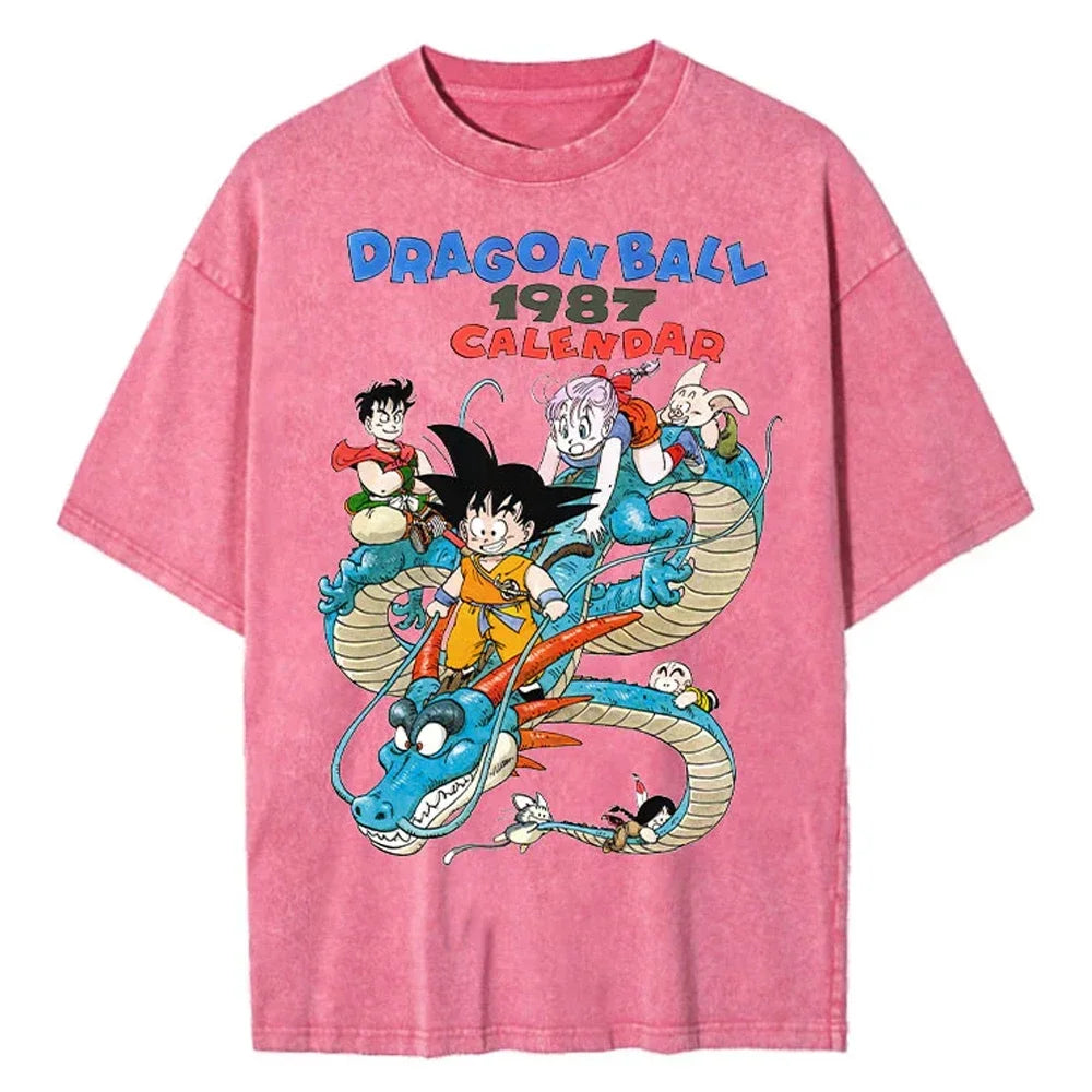 Hip Hop Streetwear Japan Anime Dragon Ball Print Oversized T-Shirt