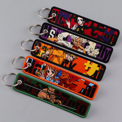 Anime Embroidery Keychain