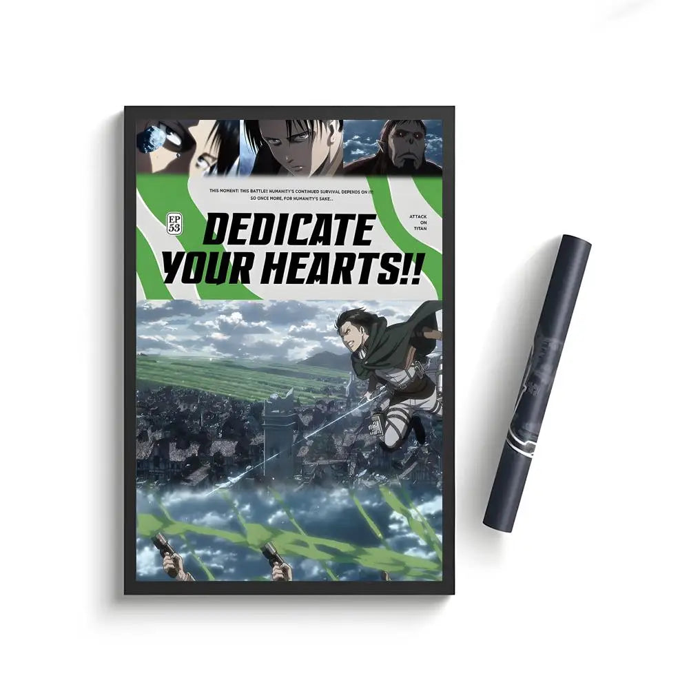 Anime Attack on Titan Poster Stickers Painting Self-Adhesive Wall Decals for Room Home HD Decor Gift