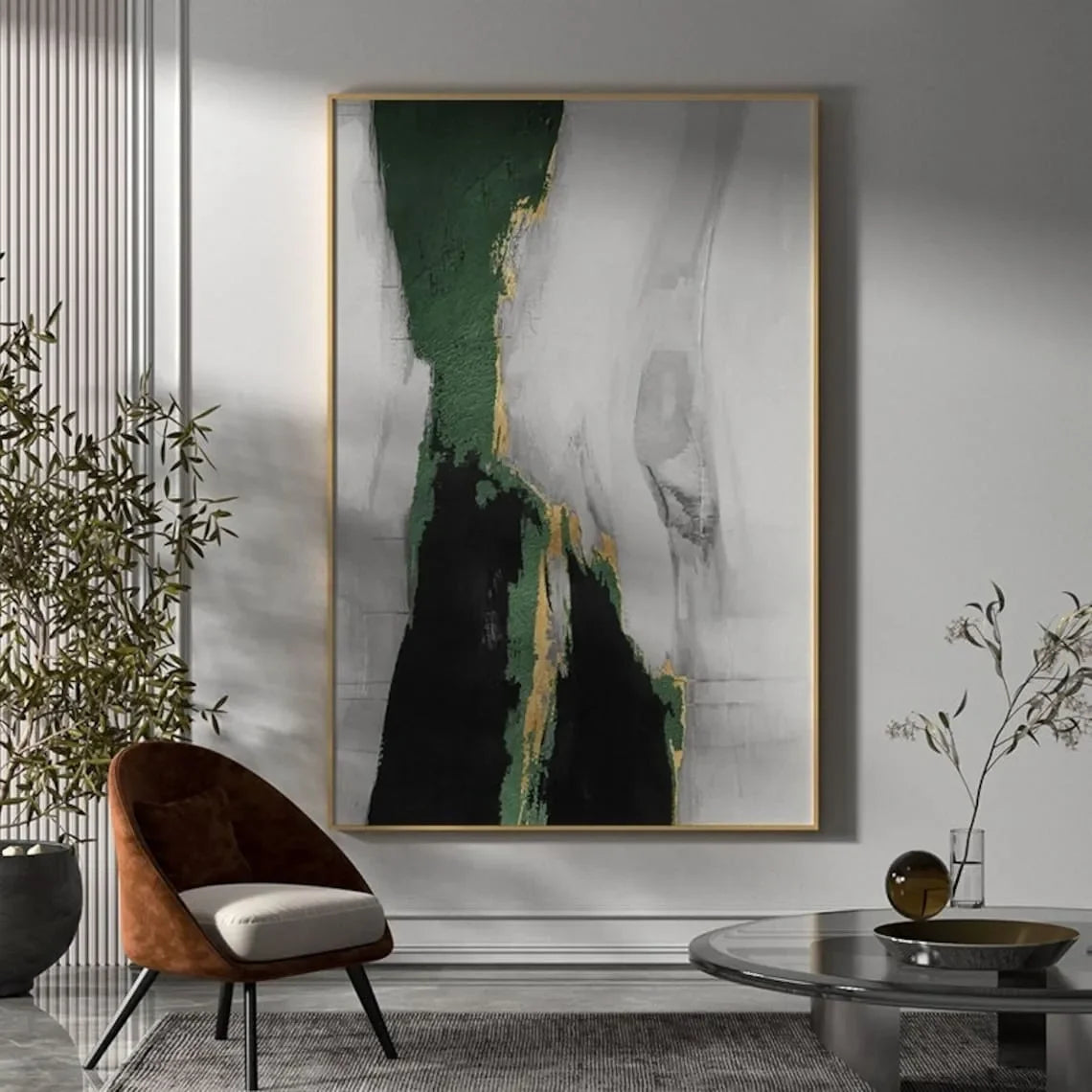 Mhemy Portrait Oil Painting Hand Painted on Canvas Large Wall Art Abstract Grey Textured Girl Art Painting Modern Wall Decor