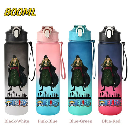 800ML ONE PIECE Monkey D. Luffy Nico Robin Anime Straw Sport Water Bottle for Easy Carry Ideal for Fitness Sports Outdoor