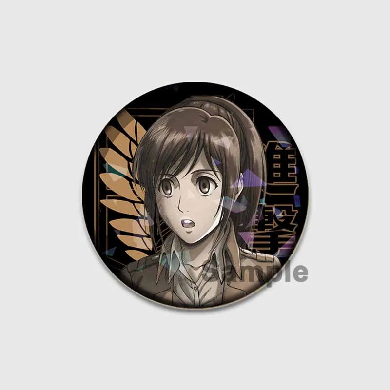 Attack on Titan Anime Brooches Erwin Eren Levi Lapel Pins Cartoon Cosplay Badge Gifts Accessories Backpack Clothes Decor Jewelry