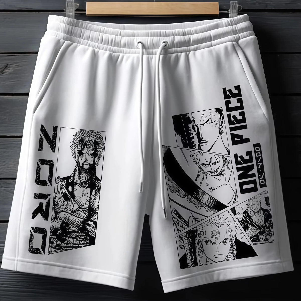 One Piece Men's and Women's Cotton Shorts Roronoa Zoro Anime Sweatpants Summer and Spring Trendy Fashion Versatile Pants