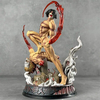 Anime Attack On Titan Eren Combat Form Action Figure Pvc Model Toy Ornament Pc Case Desktop Decoration Collection Figure Gifts